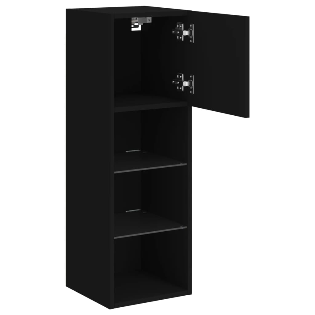 TV-Schrank mit LED-Leuchten Schwarz 30,5x30x90 cm