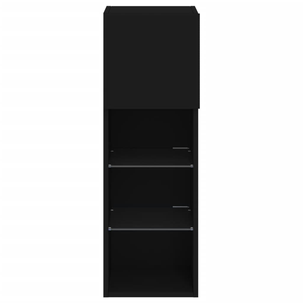 TV-Schrank mit LED-Leuchten Schwarz 30,5x30x90 cm