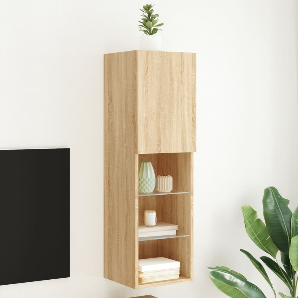 TV-Schrank mit LED-Leuchten Sonoma-Eiche 30,5x30x102 cm