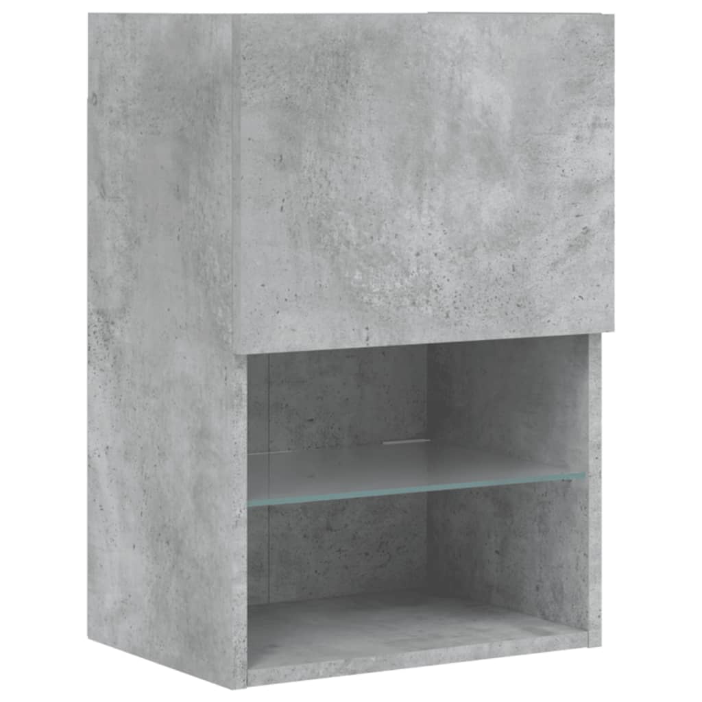 TV-Schrank mit LED-Leuchten Betongrau 40,5x30x60 cm