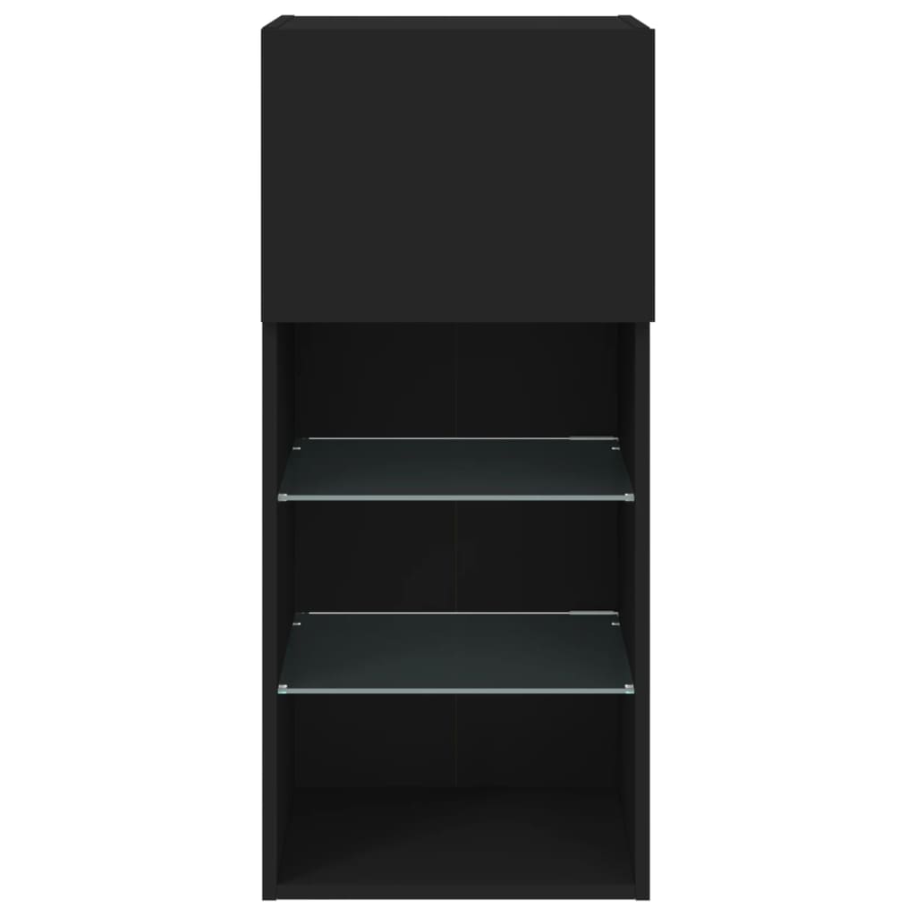 TV-Schrank mit LED-Leuchten Schwarz 40,5x30x90 cm