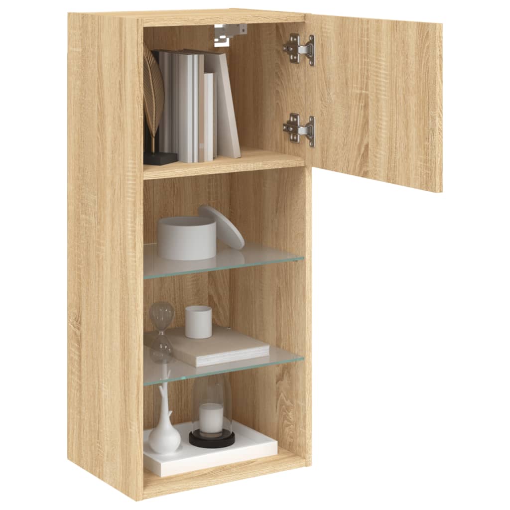 TV-Schrank mit LED-Leuchten Sonoma-Eiche 40,5x30x90 cm