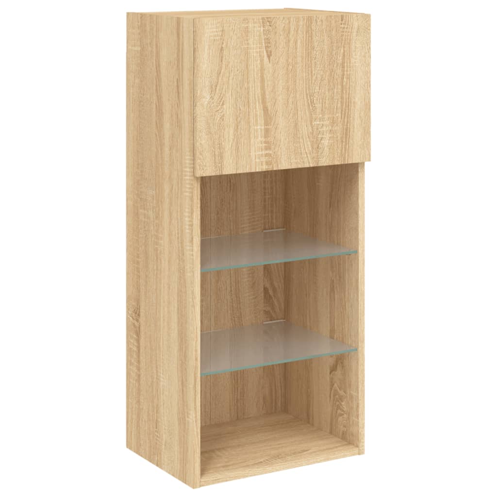 TV-Schrank mit LED-Leuchten Sonoma-Eiche 40,5x30x90 cm