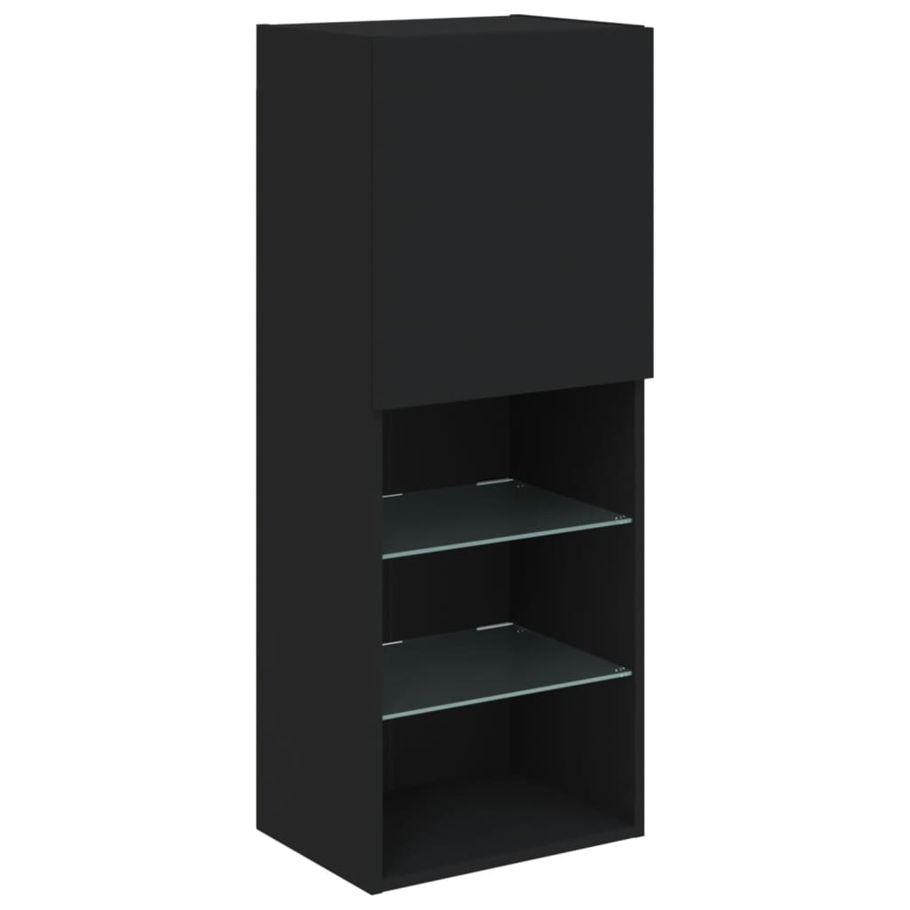 TV-Schrank mit LED-Leuchten Schwarz 40,5x30x102 cm