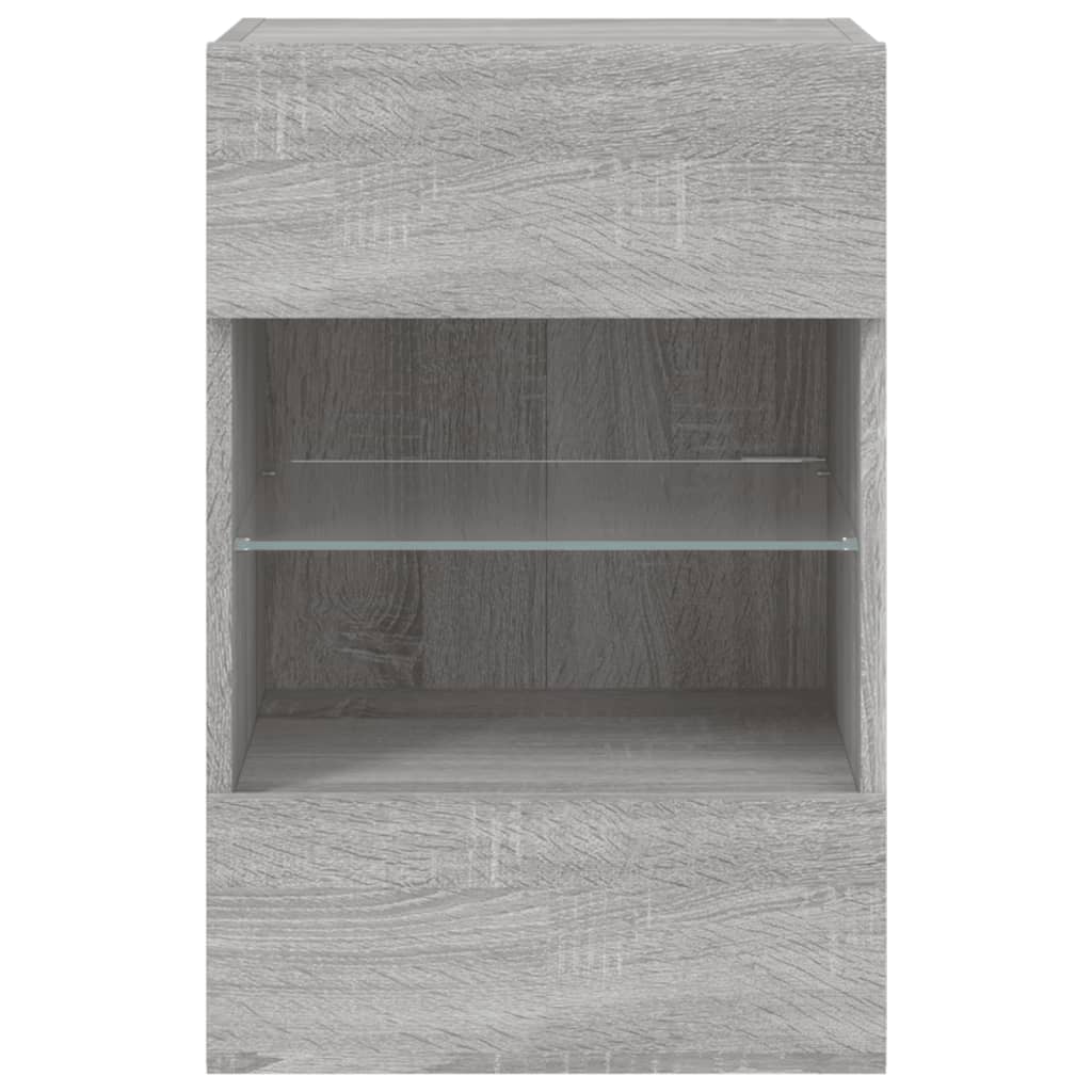 TV-Wandschrank mit LED-Leuchten Grau Sonoma 40x30x60,5 cm