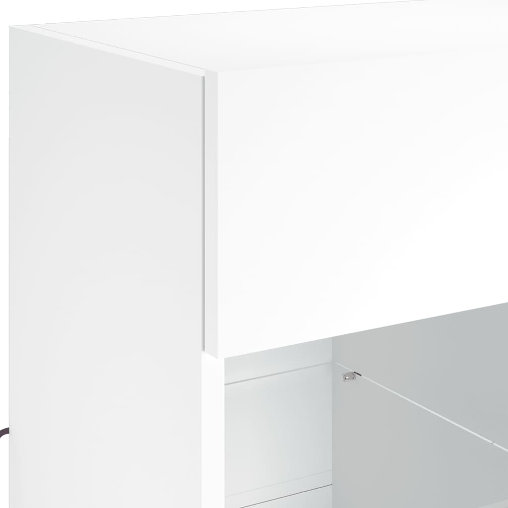 TV-Wandschrank mit LED-Leuchten Weiß 58,5x30x60,5 cm