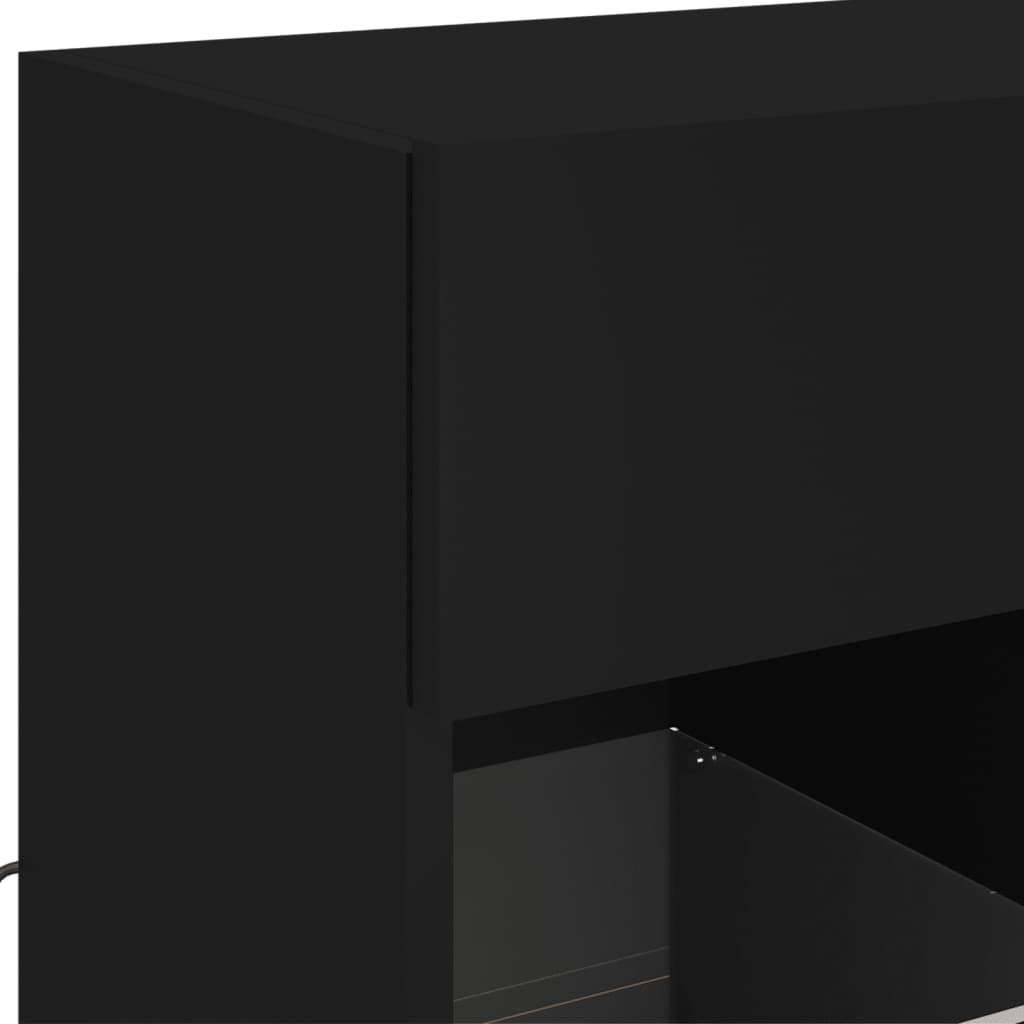 TV-Wandschrank mit LED-Leuchten Schwarz 58,5x30x60,5 cm