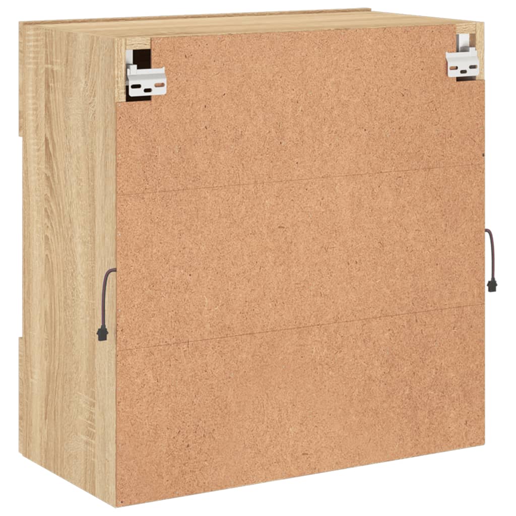 TV-Wandschrank mit LED-Leuchten Sonoma-Eiche 58,5x30x60,5 cm