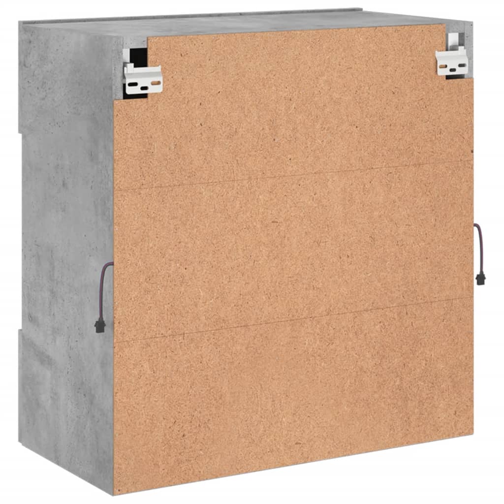 TV-Wandschrank mit LED-Leuchten Betongrau 58,5x30x60,5 cm