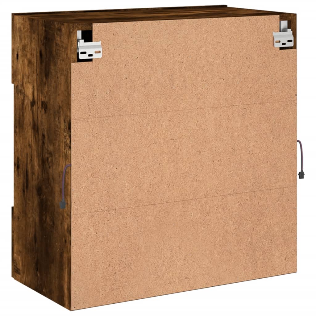 TV-Wandschrank mit LED-Leuchten Räuchereiche 58,5x30x60,5 cm