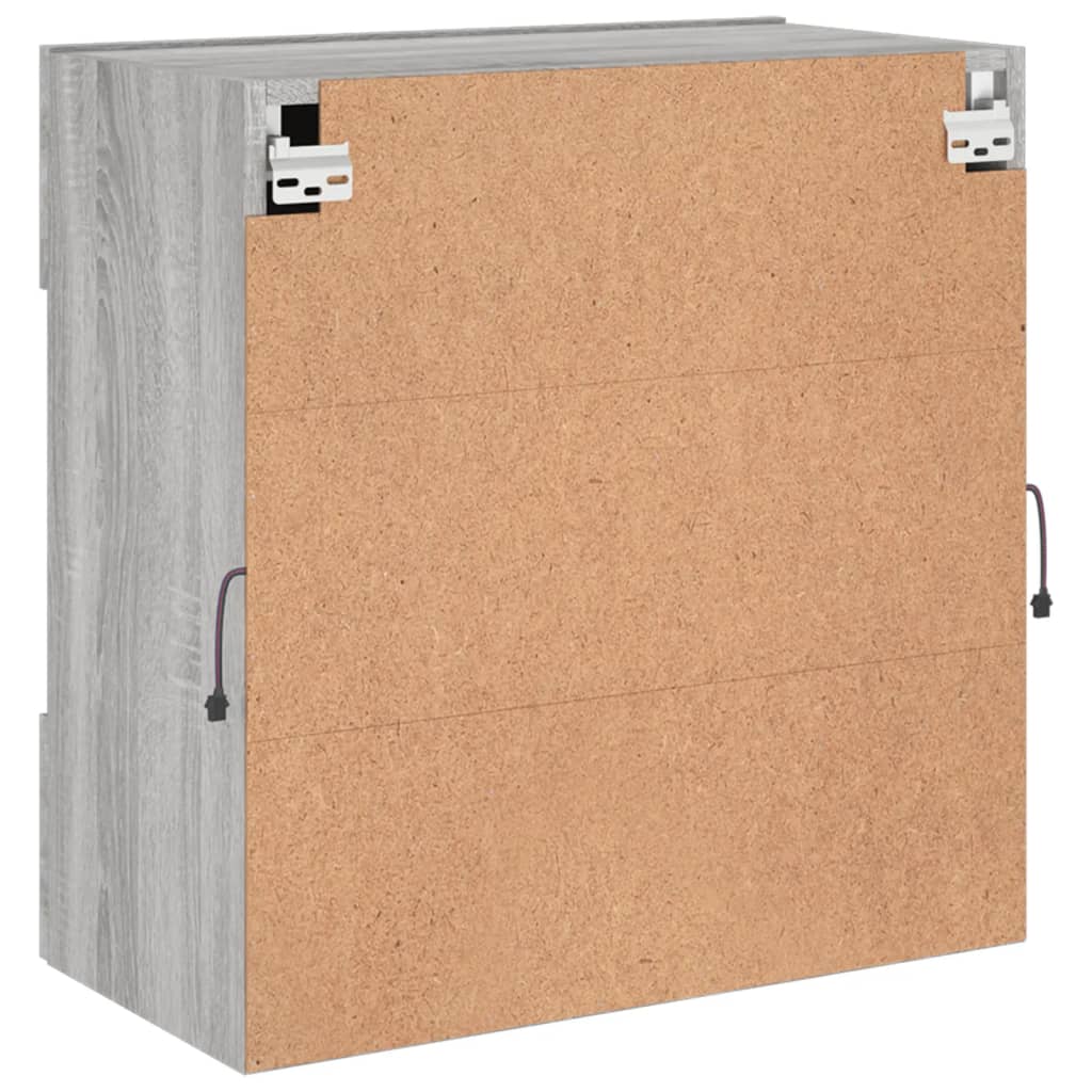 TV-Wandschrank mit LED-Leuchten Grau Sonoma 58,5x30x60,5 cm