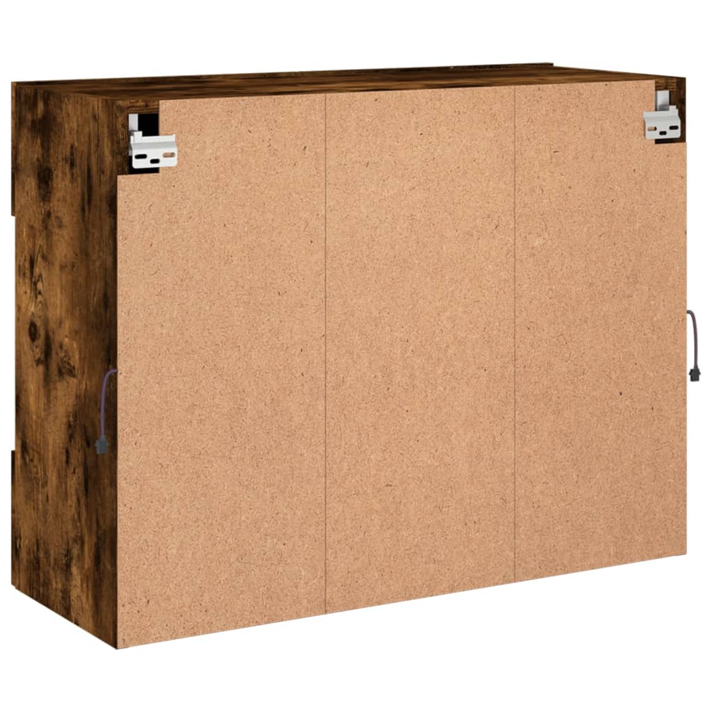 TV-Wandschrank mit LED-Leuchten Räuchereiche 78,5x30x60,5 cm