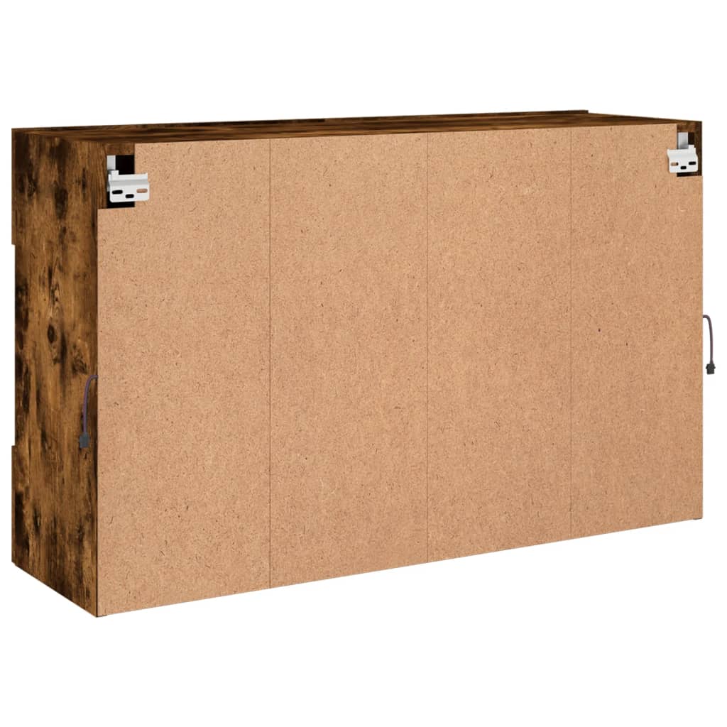 TV-Wandschrank mit LED-Leuchten Räuchereiche 98,5x30x60,5 cm