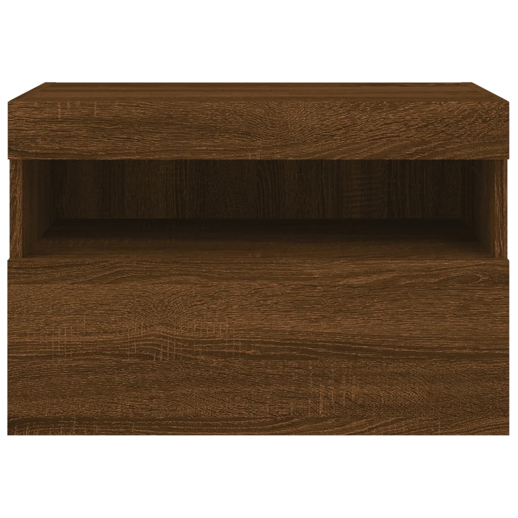 TV-Wandschrank mit LED-Leuchten Braun Eichen-Optik 60x30x40 cm