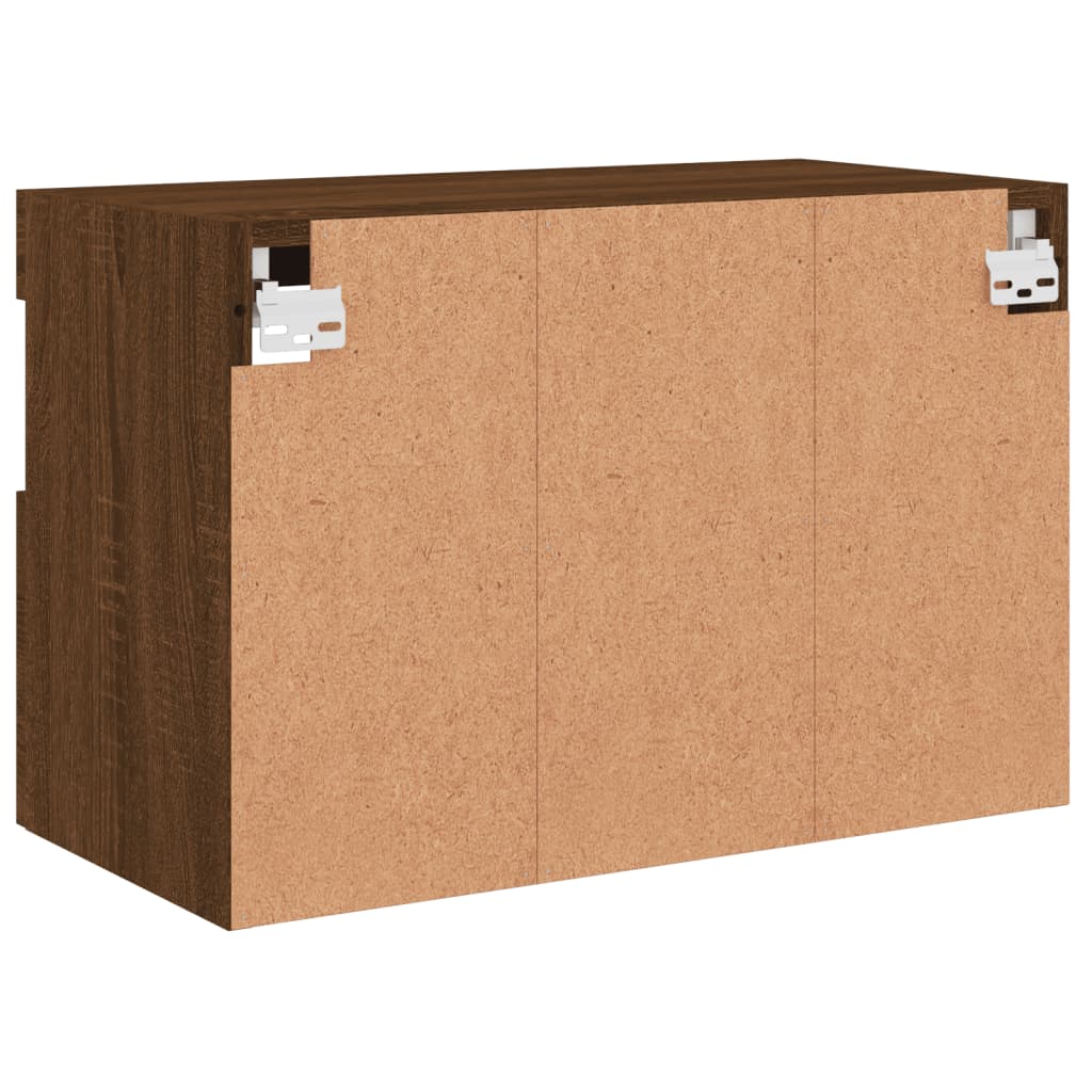 TV-Wandschrank mit LED-Leuchten Braun Eichen-Optik 60x30x40 cm