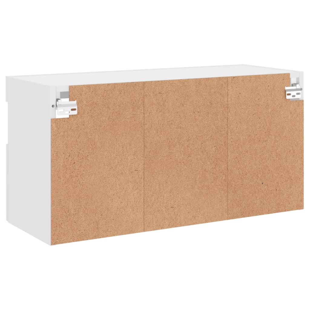 TV-Wandschrank mit LED-Leuchten Weiß 80x30x40 cm