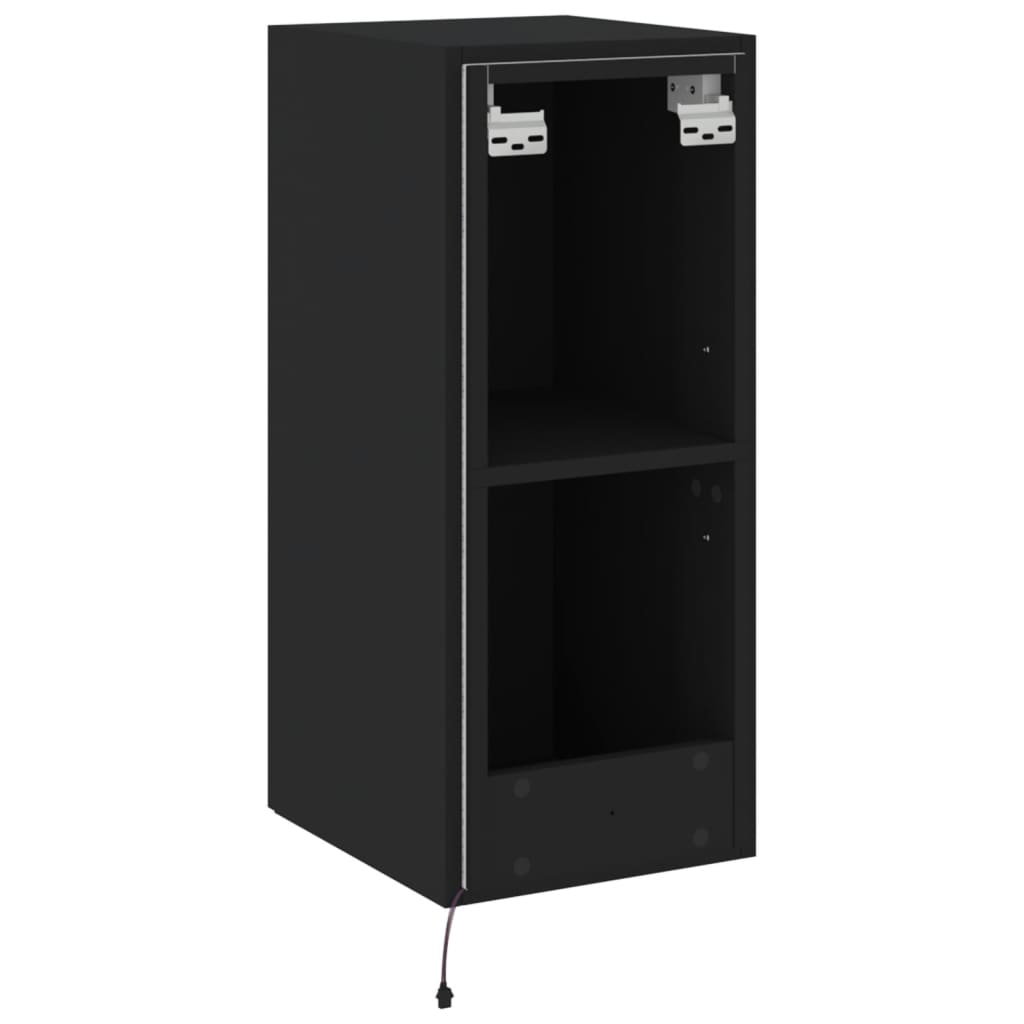 TV-Wandschrank mit LED-Leuchten Schwarz 30,5x35x70 cm