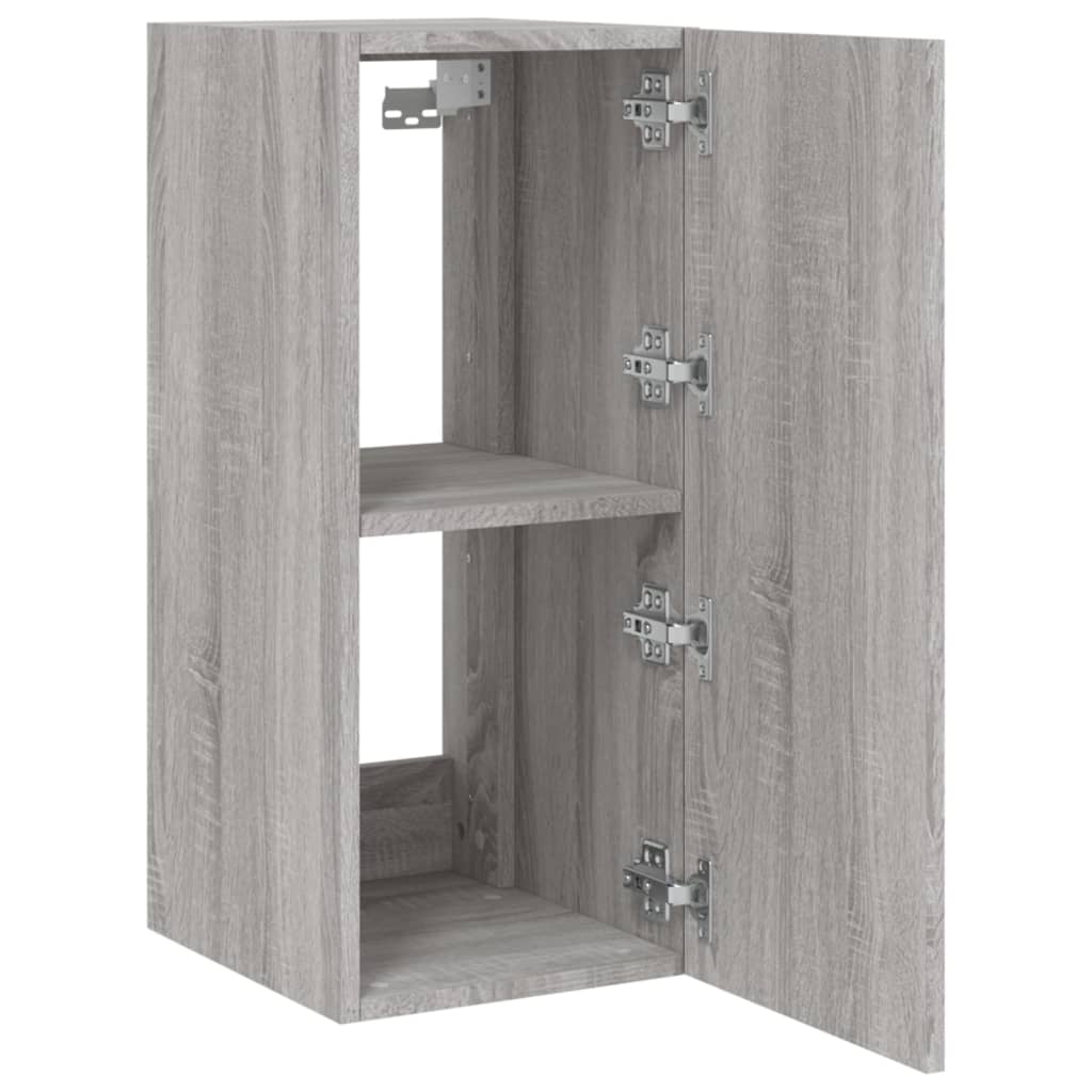 TV-Wandschrank mit LED-Leuchten Grau Sonoma 30,5x35x70 cm