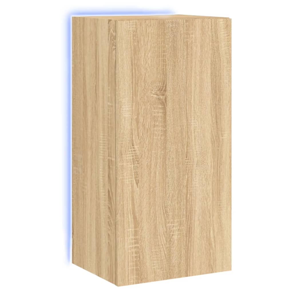 TV-Wandschrank mit LED-Leuchten Sonoma-Eiche 40,5x35x80 cm