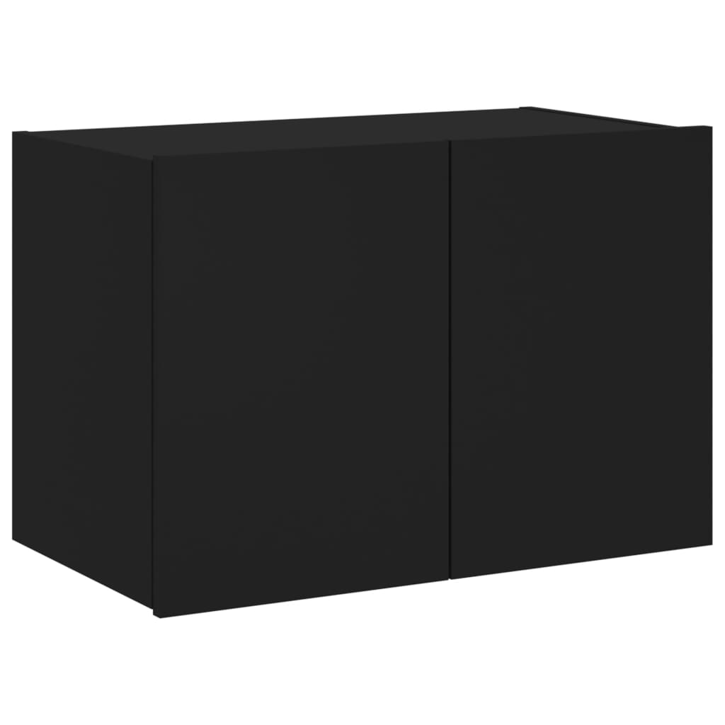 TV-Wandschrank mit LED-Leuchten Schwarz 60x35x41 cm