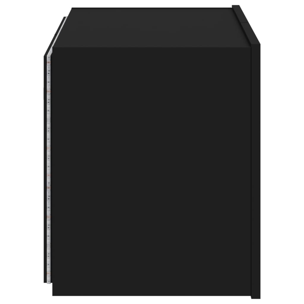 TV-Wandschrank mit LED-Leuchten Schwarz 60x35x41 cm