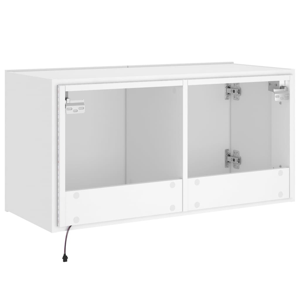 TV-Wandschrank mit LED-Leuchten Weiß 80x35x41 cm