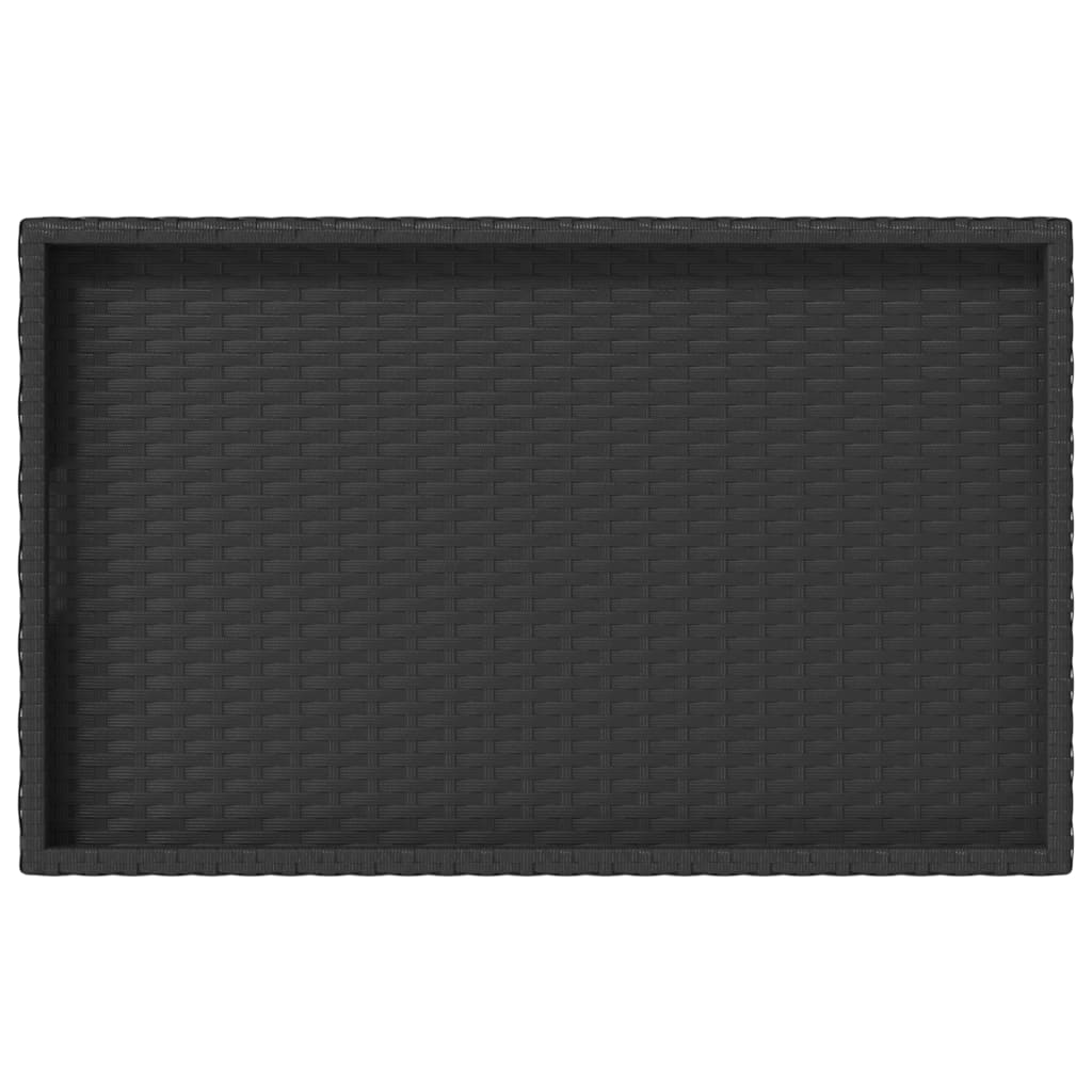 Tabletttisch Klappbar Schwarz 65x40x75 cm Poly Rattan