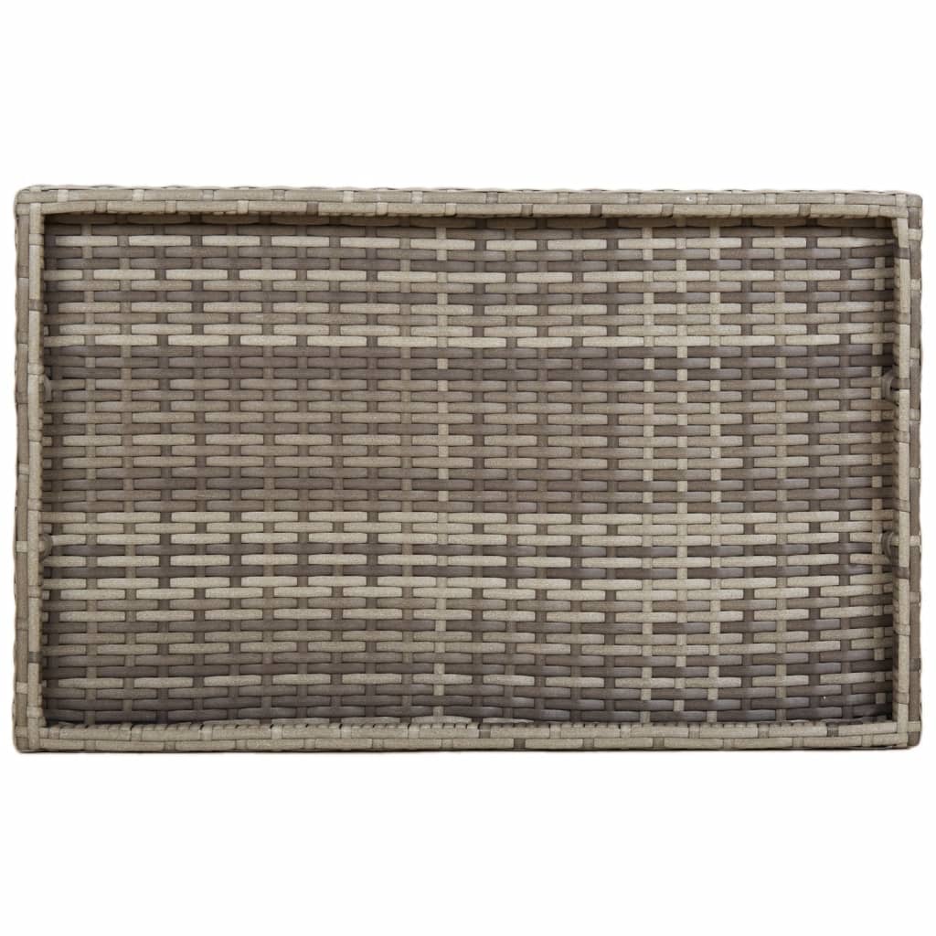 Tabletttisch Klappbar Grau 65x40x75 cm Poly Rattan