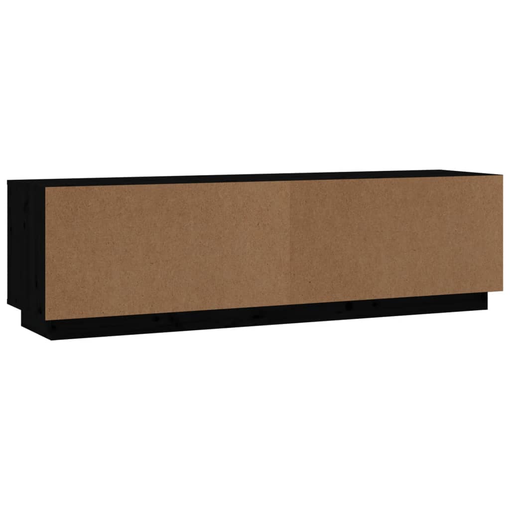 TV-Schrank Schwarz 140x35x40 cm Massivholz Kiefer