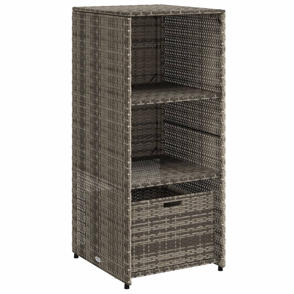 Gartenschrank Grau 50x55x115 cm Poly Rattan