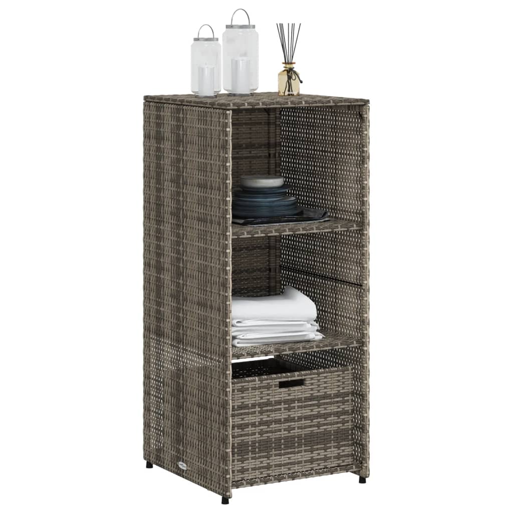 Gartenschrank Grau 50x55x115 cm Poly Rattan