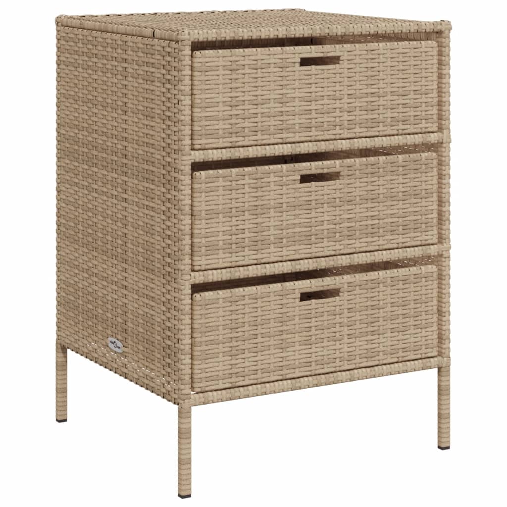 Gartenschrank Beige 55x59x80 cm Poly Rattan