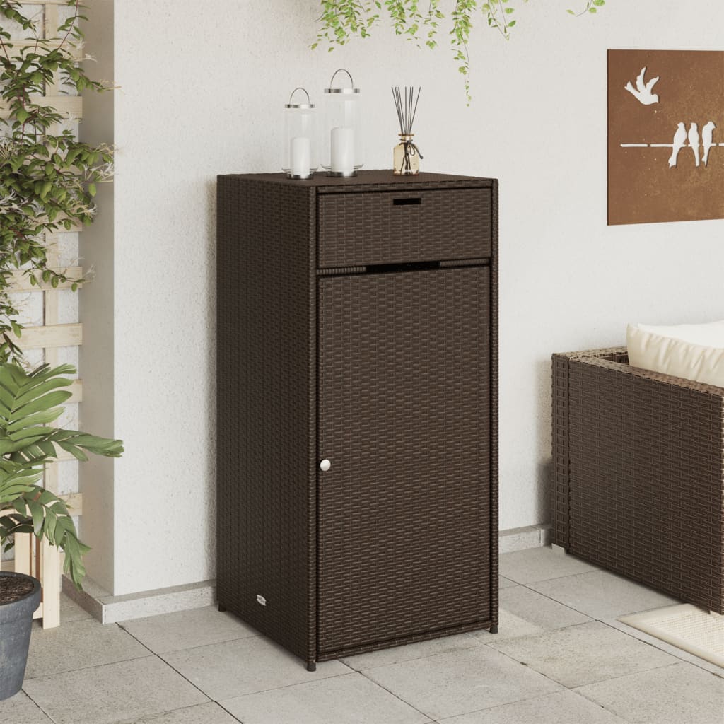 Gartenschrank Braun 55x55x111 cm Poly Rattan