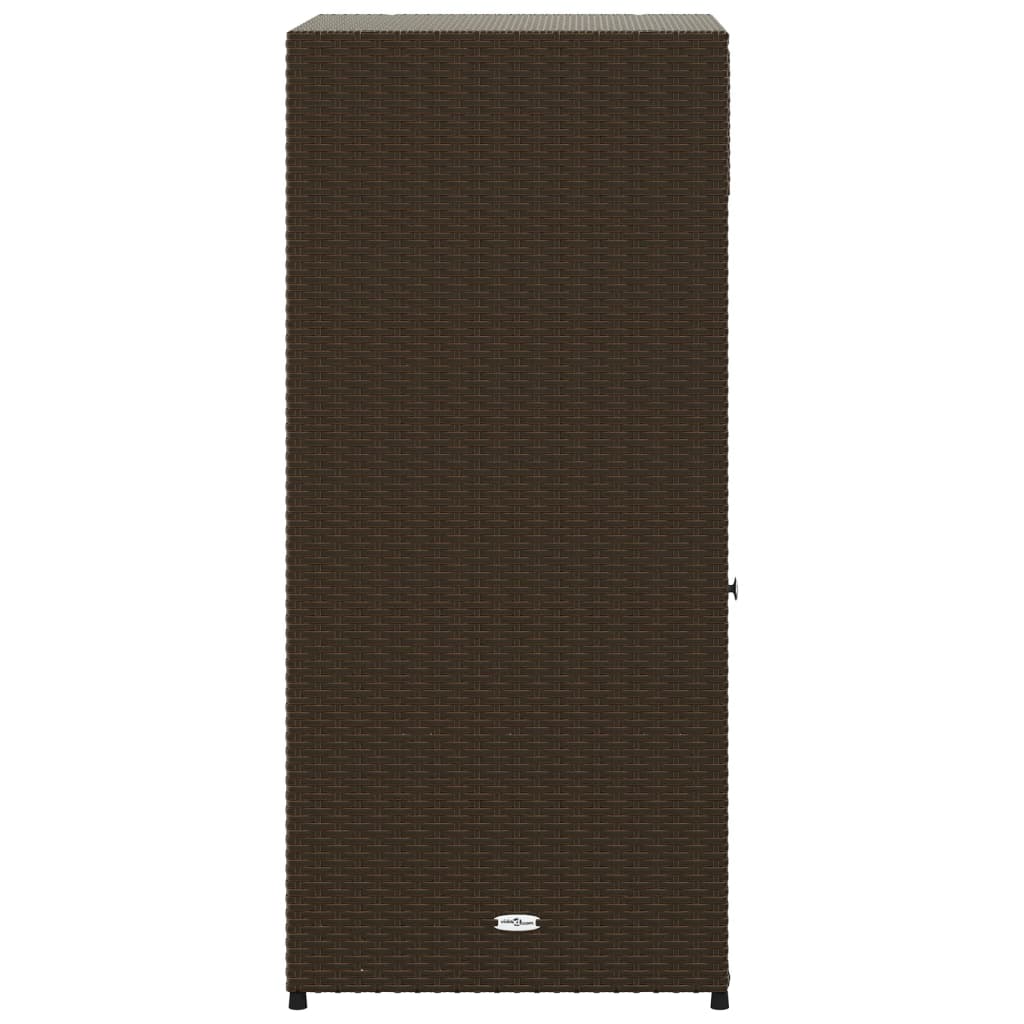 Gartenschrank Braun 55x55x111 cm Poly Rattan