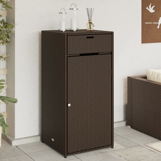 Gartenschrank Braun 55x55x111 cm Poly Rattan