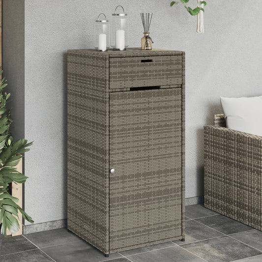 Gartenschrank Grau 55x55x111 cm Poly Rattan