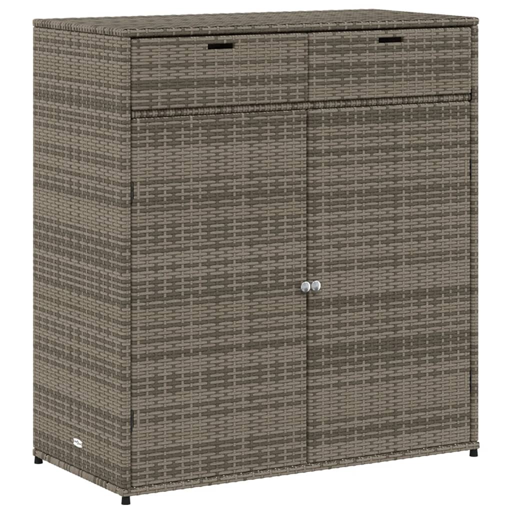 Gartenschrank Grau 105x55x113 cm Poly Rattan