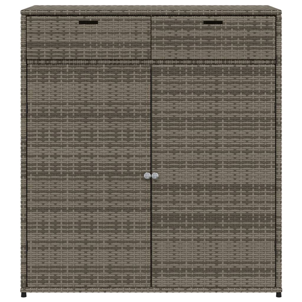 Gartenschrank Grau 105x55x113 cm Poly Rattan