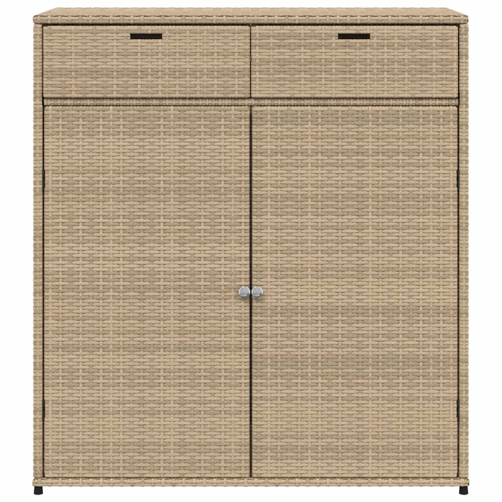 Gartenschrank Beige 105x55x113 cm Poly Rattan