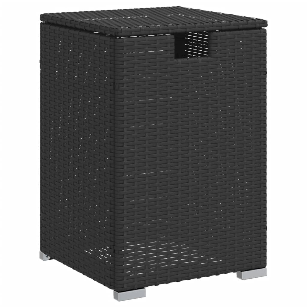 Propan-Tank-Verstecktisch Schwarz 40x40x60 cm Poly Rattan