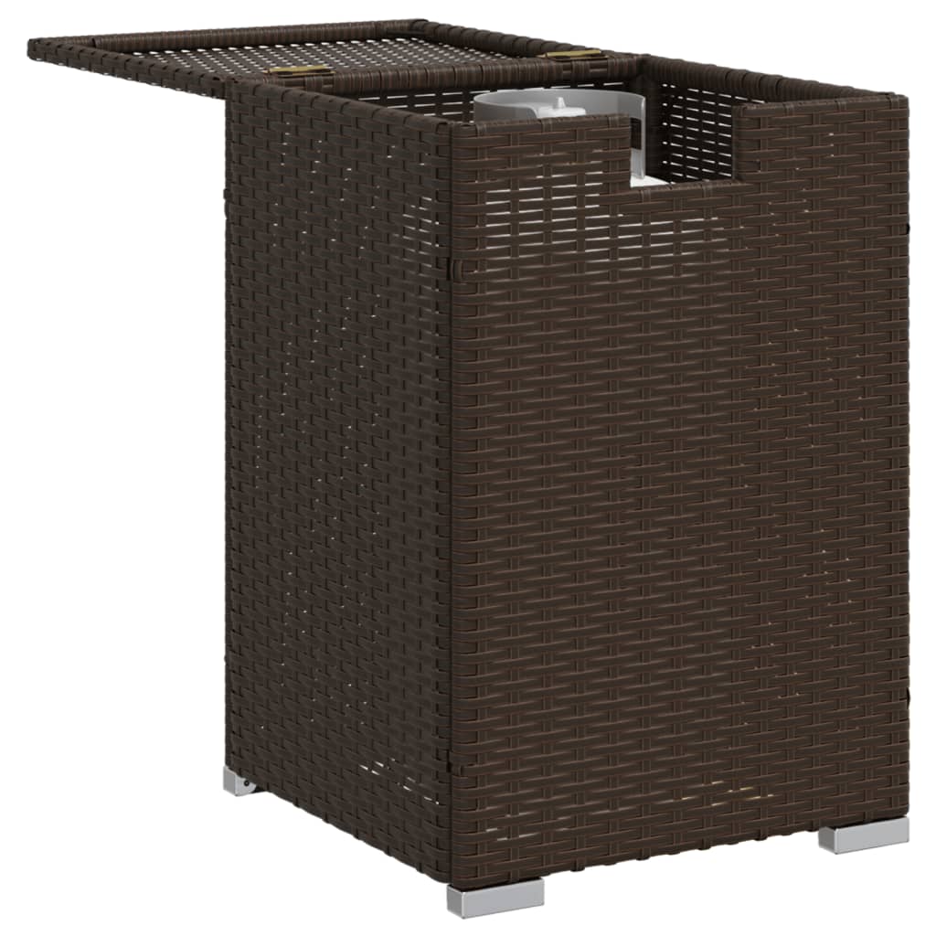 Propan-Tank-Verstecktisch Braun 40x40x60 cm Poly Rattan