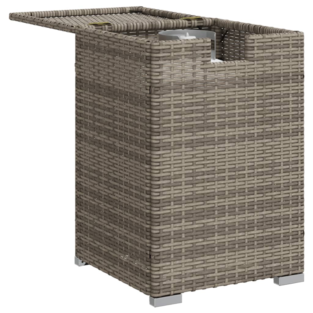 Propan-Tank-Verstecktisch Grau 40x40x60 cm Poly Rattan