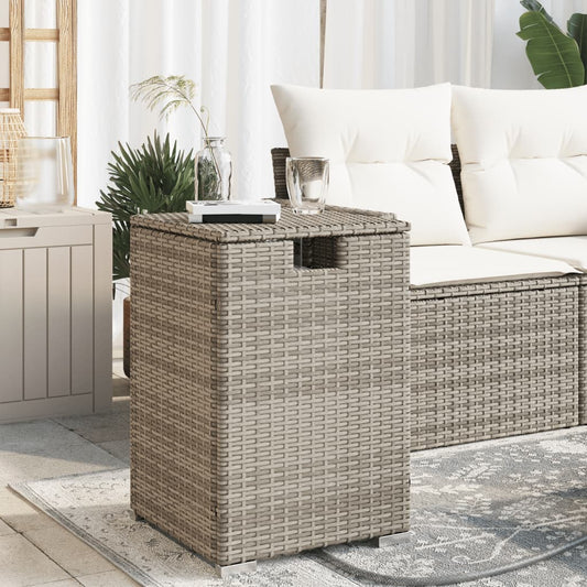 Propan-Tank-Verstecktisch Grau 40x40x60 cm Poly Rattan