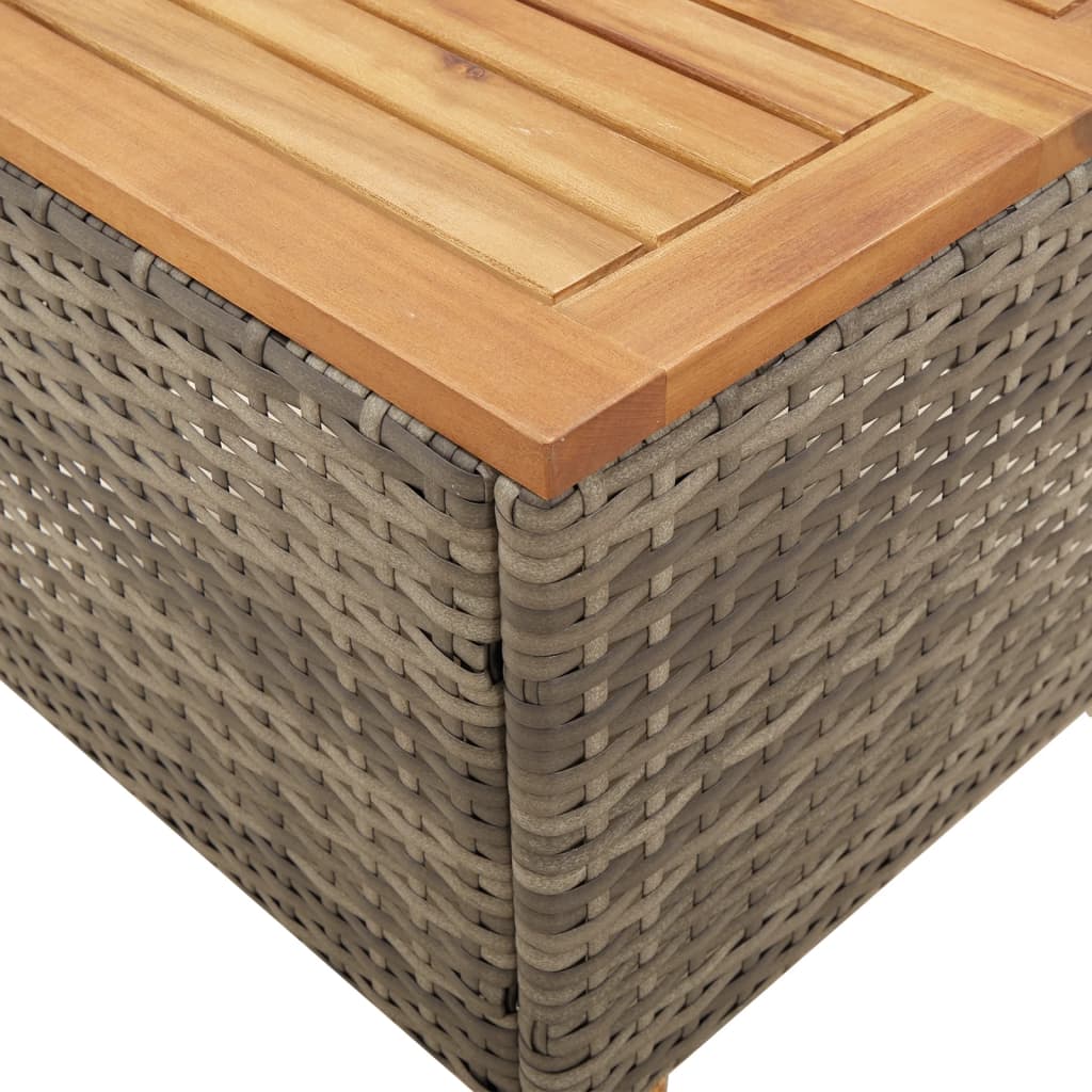 Gartentisch Grau 45x45x37 cm Poly Rattan Akazienholz