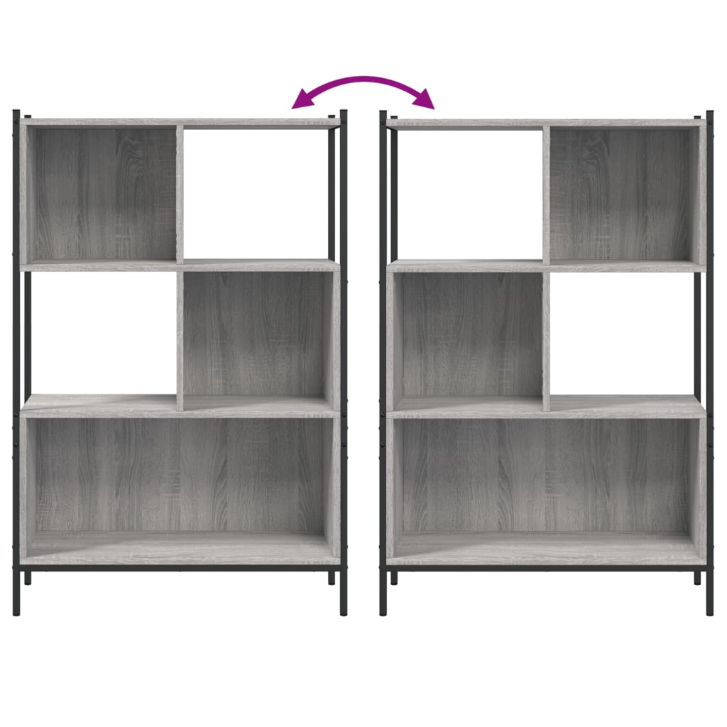 Bücherregal Grau Sonoma 72x28x109 cm Holzwerkstoff