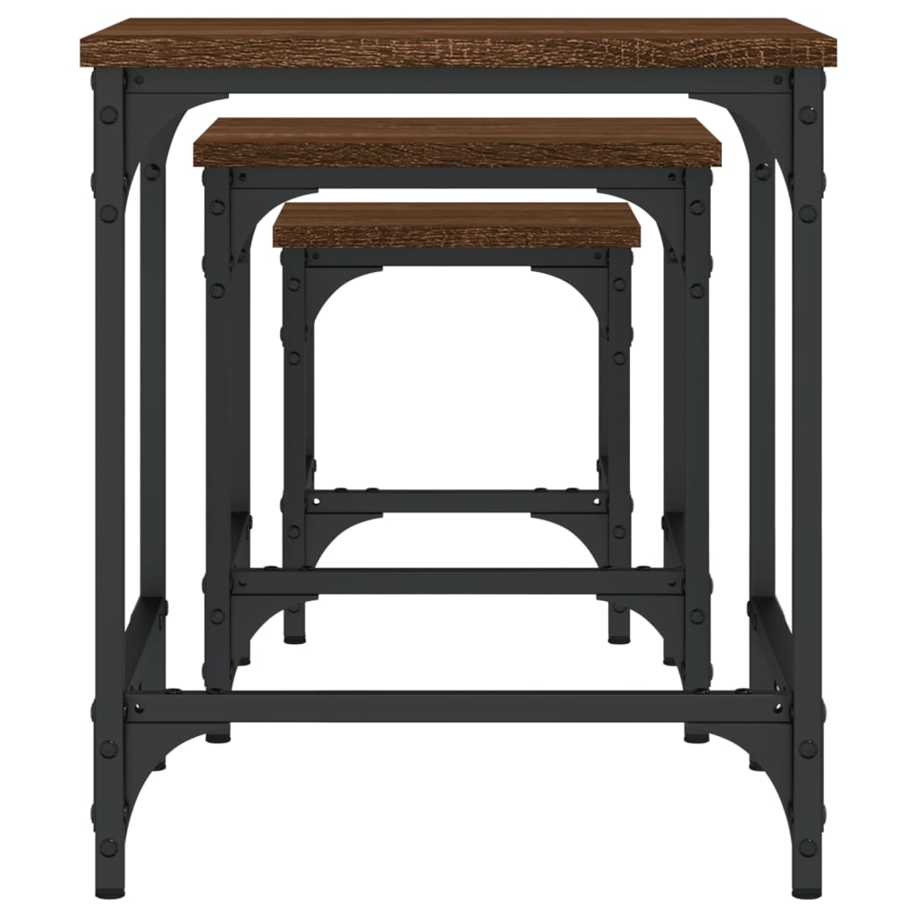 Satztische 3 Stk. Braun Eichen-Optik Holzwerkstoff