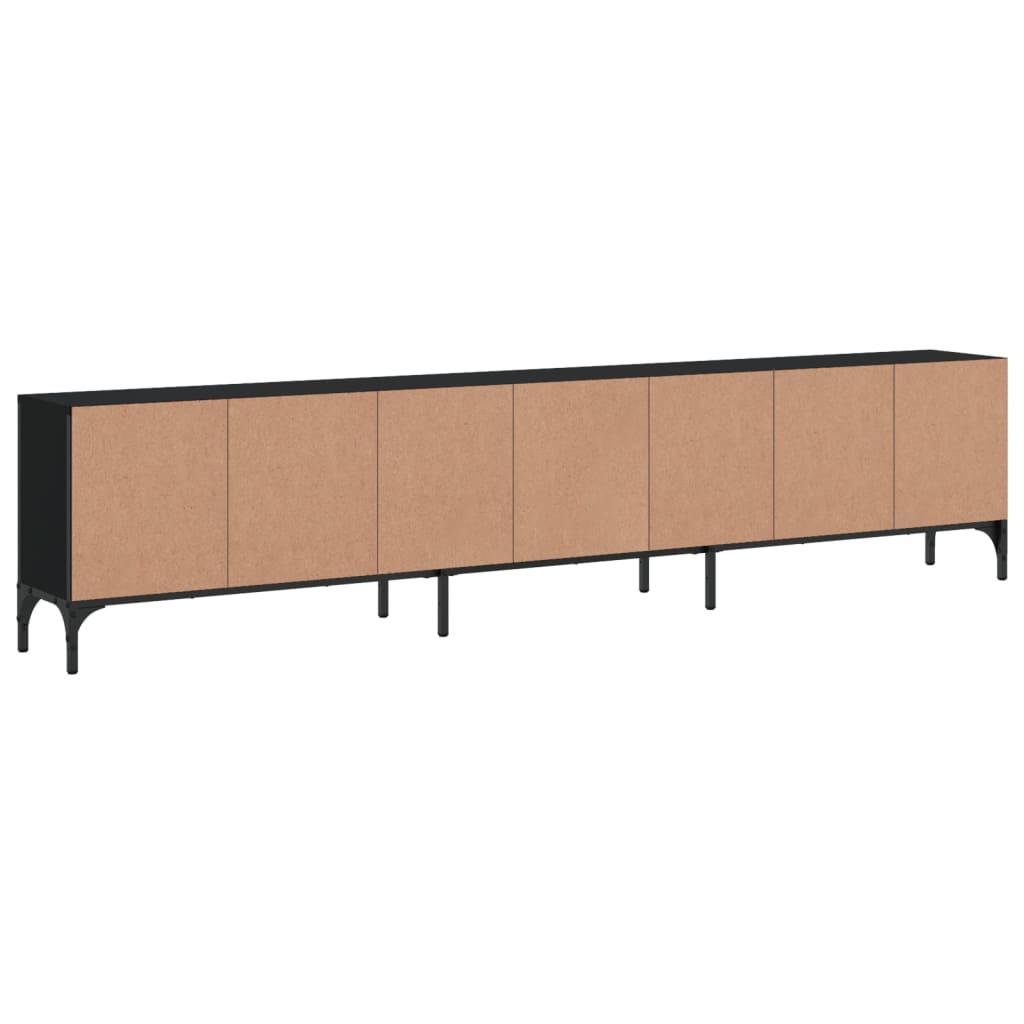 TV-Schrank mit Schublade Schwarz 200x25x44 cm Holzwerkstoff