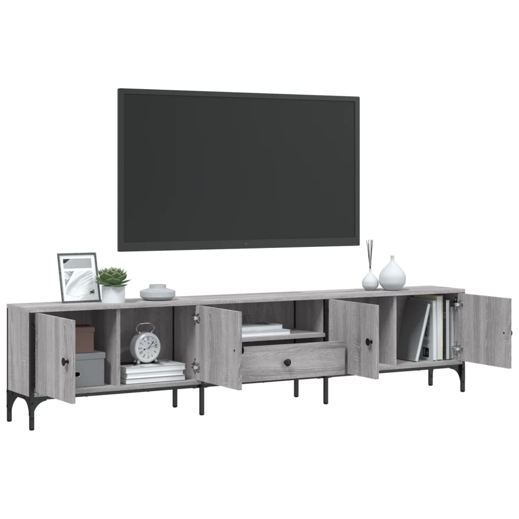 TV-Schrank mit Schublade Grau Sonoma 200x25x44 cm Holzwerkstoff