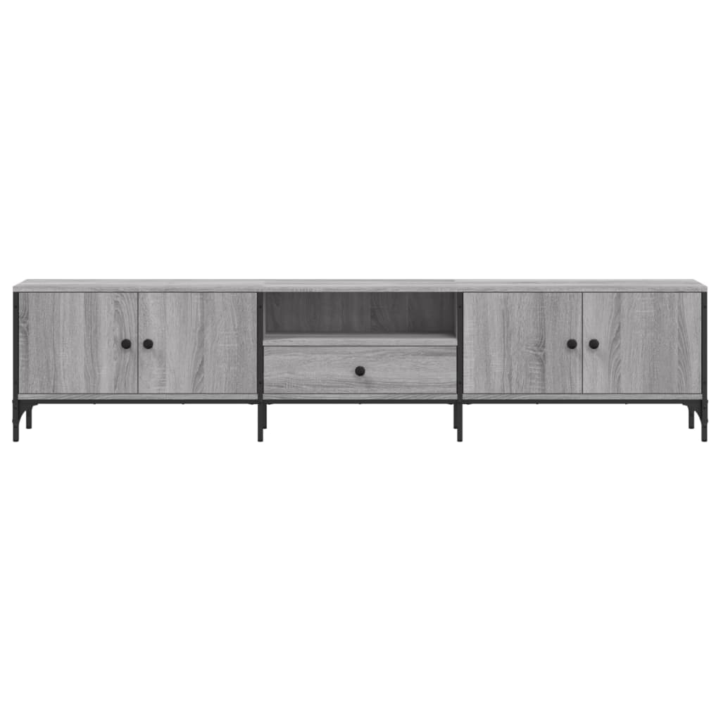 TV-Schrank mit Schublade Grau Sonoma 200x25x44 cm Holzwerkstoff