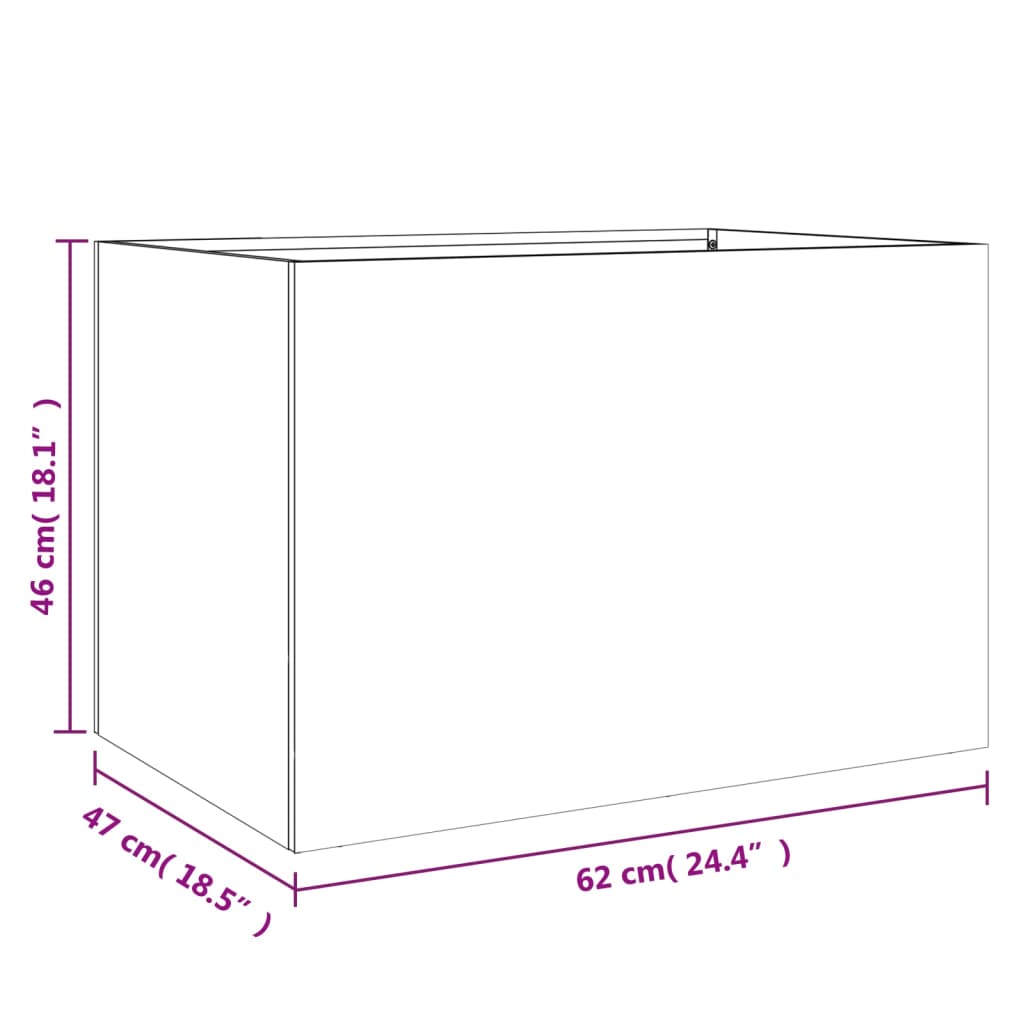 Pflanzkübel Anthrazit 62x47x46 cm Stahl